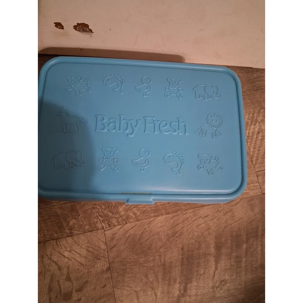Vintage Baby Wipes Container Tub 90s Pink Blue Baby‎ Fresh Scott RARE HTF